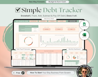 Debt Snowball Excel Spreadsheet Google Sheets Debt Payoff Tracker Student Loan Debt Snowball Calculator House Payoff Financial Planner