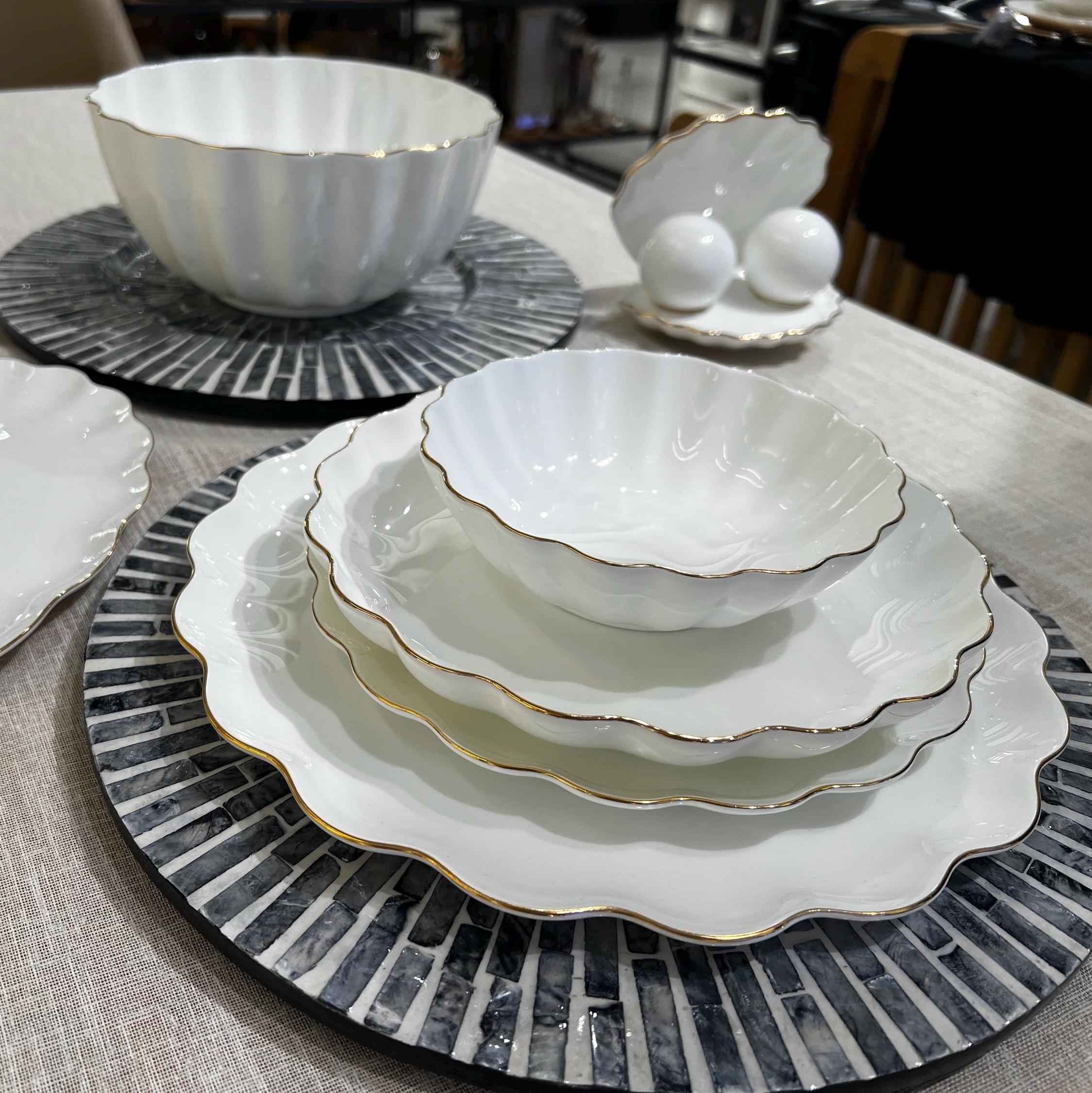 Tesco Platinum Rim Dinner Set Bone China Dinnerware Set New