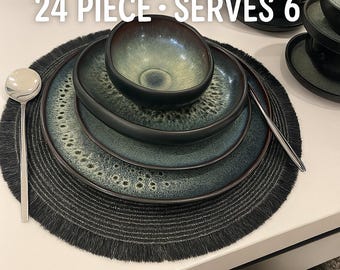Porcelain Dinnerware Set 24-Piece for 6 People – Elegant Modern Plates & Bowls with Glazed Finish – Minimalist Tableware Gift