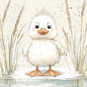 Conjunto de imágenes prediseñadas de patitos de acuarela: adorables patitos en suaves tonos pastel, perfectos para proyectos de manualidades y decoración de bricolaje para niños, 10 JPG
