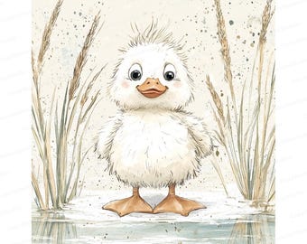 Watercolor Duckling Clipart: Pastel Baby Ducks (JPG)