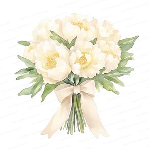 10 Aquarell Pfingstrose Blumenstrauß Clipart | Elegante Blumenkunst Hochzeit Digitaler Download für DIY Projekte und Dekorationen, JPG