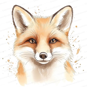 10 cliparts aquarelle renard | Illustration d'animal de la forêt à l'aquarelle pour travaux manuels, art mural et projets sur le thème de la nature | Téléchargement numérique JPG