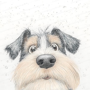 10 bezaubernde Aquarell Schnauzer-Clipart-Set - Aquarell-Hund-Illustrationen für Kinder, Karten, Scrapbooking und Kinderzimmer-Kunstdrucke JPG
