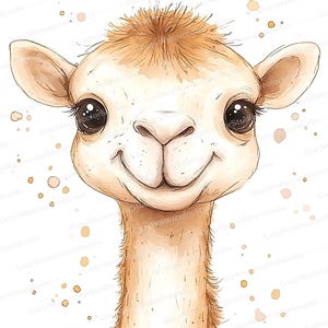10 graziosi clipart di cammelli – Adorabili clipart di animali ad acquerello per inviti, biglietti e altro, scapbooking, diario spazzatura, file di alta qualità n. 2