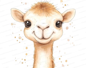 10 Cute Camel Cliparts – Adorable Watercolor Animal Clipart for Invitations, Cards & More, Scapbooking, Junk Journal, High Quality Files #2