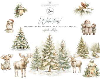 49 Cozy Pink Christmas Clipart | Watercolor Holiday PNG, Gnomes & Santa Illustrations
