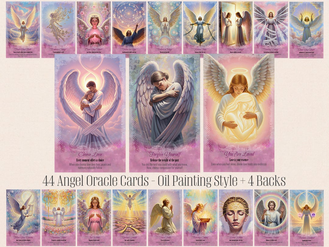 Oil Painting Angel Oracle Cards: 44 Printable Spiritual Deck (digital ...