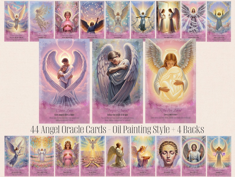 Oil Painting Angel Oracle Cards: 44 Printable Spiritual Deck (digital ...