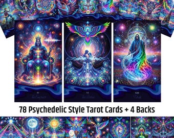 Psychedeliczna Talia Tarota – 78 Surrealistycznych Kart Wizjonerskich | Pobranie Cyfrowe (Do Druku)