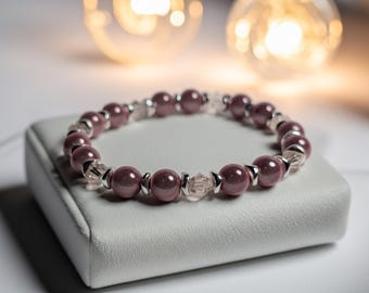 Pink Miracle Bead Stretch Bracelet - Valentine or anniversary gift