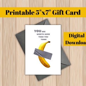 Geschenkkarte, Duct Tape Banana,druckbare Karte, digitaler Download, lustige Karte, lustiges Meme,