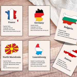 Fun with Flags Europe Edition, Flashcards with flags, Made for adults and kids