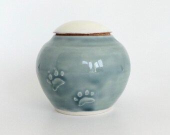 Blue Grey Small Pet Urn Customizable