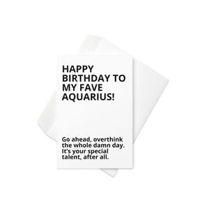 Carte d'anniversaire Verseau