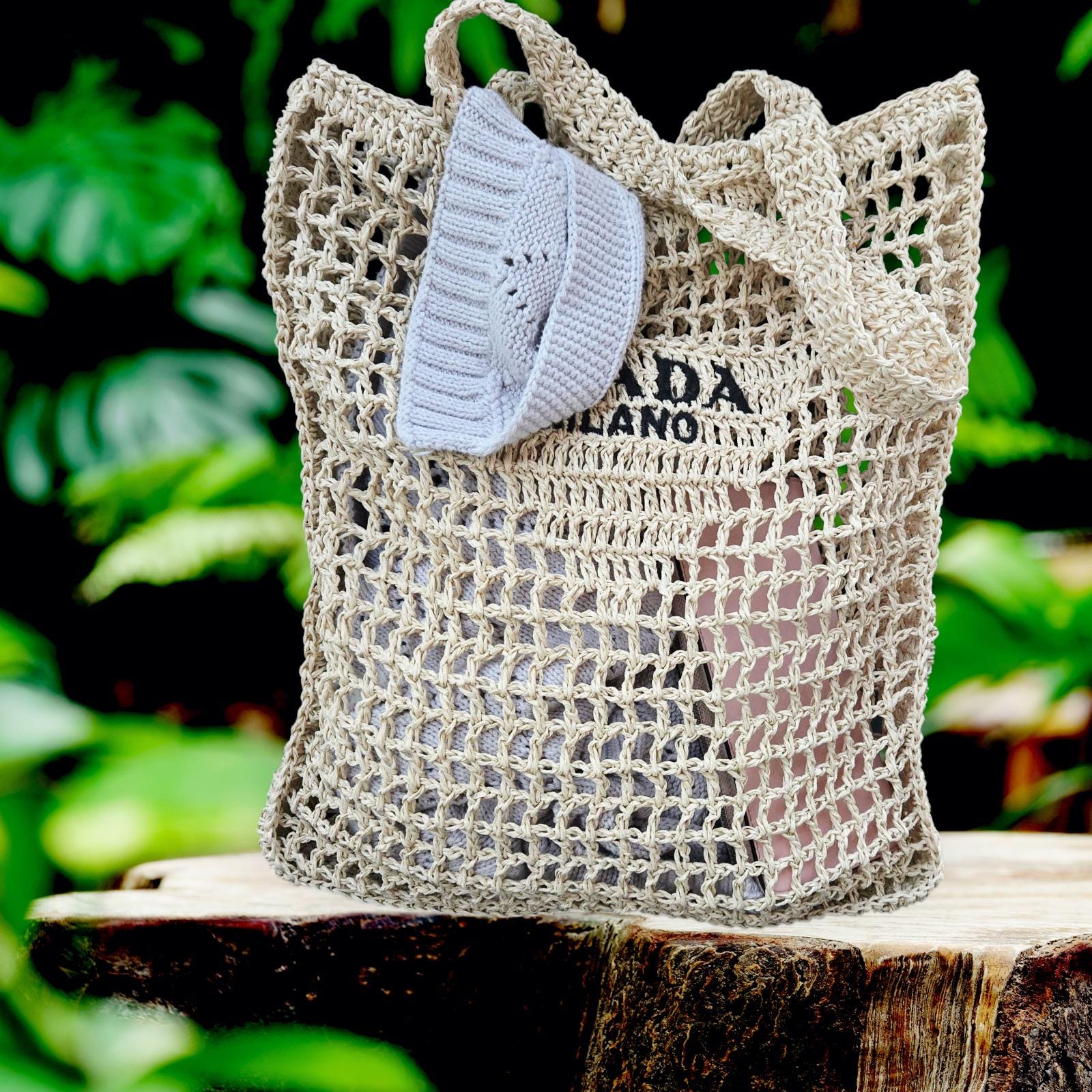 Raffia bag prada