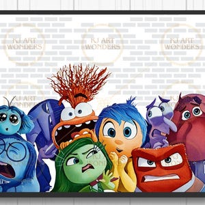 Inside Out Emotional Art Prints, Feelings, Emotions, Wall Art, Wall Decor, Wall Prints, Watercolor, Digital Download