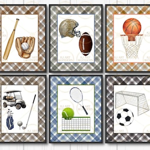 Soccer Wall Art, Wall Prints, Boy Room Decor, Baseball, Golf, Football, Basketball, Sports, Wall Decor, Printable, Digital Download