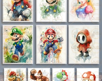 スーパーマリオブラザーズ ウォールプリント、マリオ、ゲーム、デジタルダウンロード
