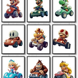 Impressions murales Mario Kart, Super Mario Brothers, impressions murales, décoration murale, jeu, téléchargement numérique