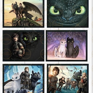 Impresiones de pared de fantasía con arte digital de dragón animado entrena a tu dragón imagen 1