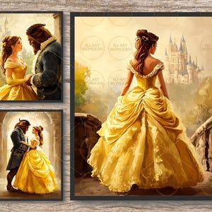 Beauty and the Beast Nursery Art Prints: Vintage Fairy Tale Decor (Digital Download)