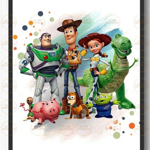 Toy Story Wall Art, Wall Decor, Kids Room Decor, Watercolor, Digital Download