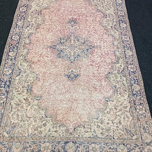 7x10 Rug, Vintage Turkish Rug, Oushak Rug, Handmade Rug, Area Rug, Livingroom Rug, Oriental Rug, Geometric Rug, Home Decor Rug, 6.6x10.2ft