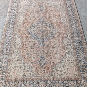 Vintage faded rug, Handmade wool carpet, 7x10 rug, Turkish Carpet, home decor rug, Area rug, livingroom rug