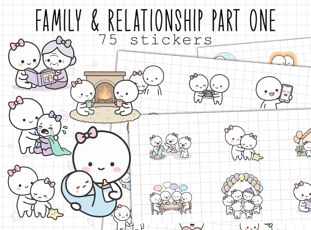 Family & Relationship Stickers Part 1| Digital Planner Stickers ...