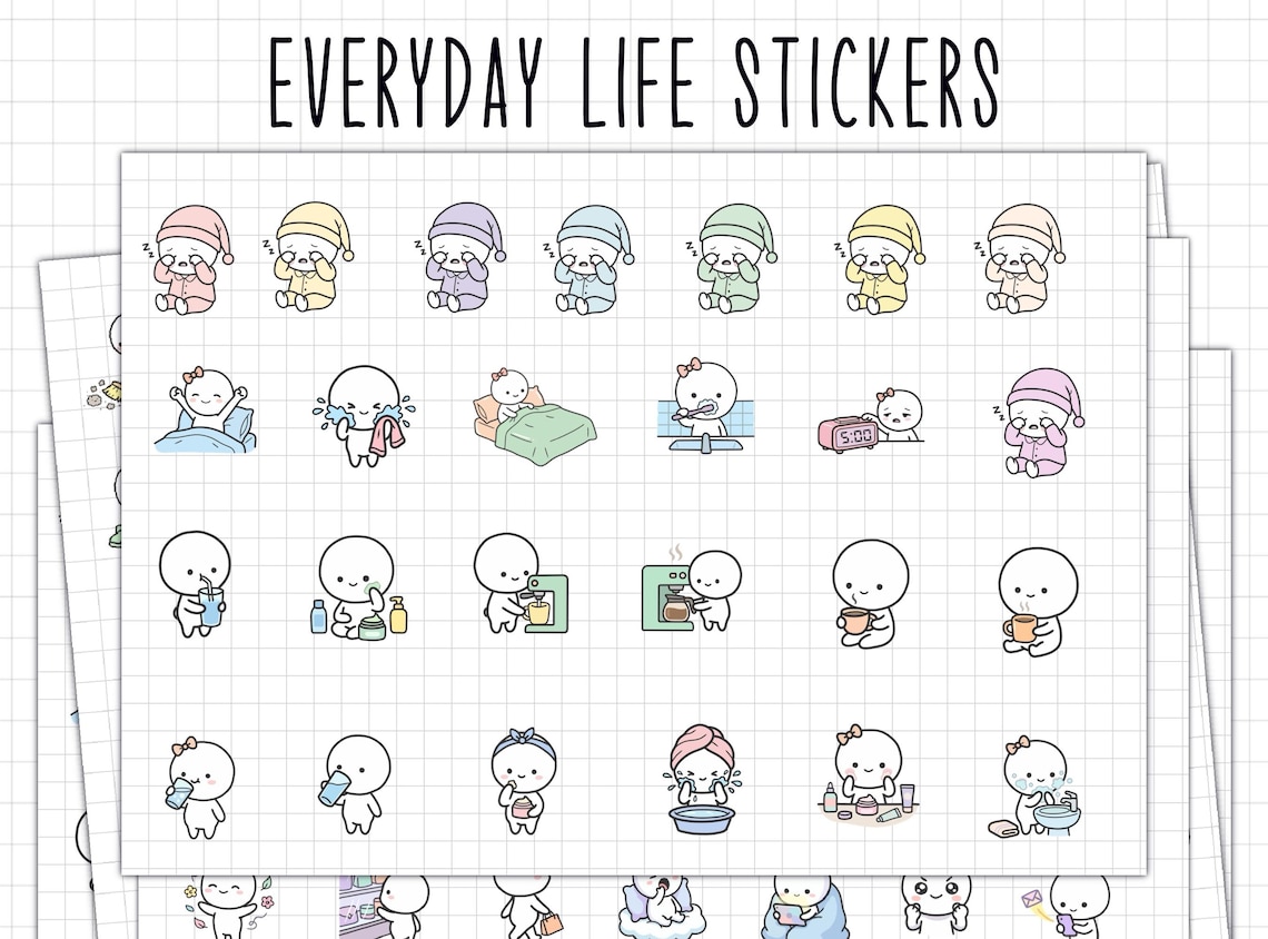 Everyday Life Daily Routine Stickers | Digital Planner Stickers ...