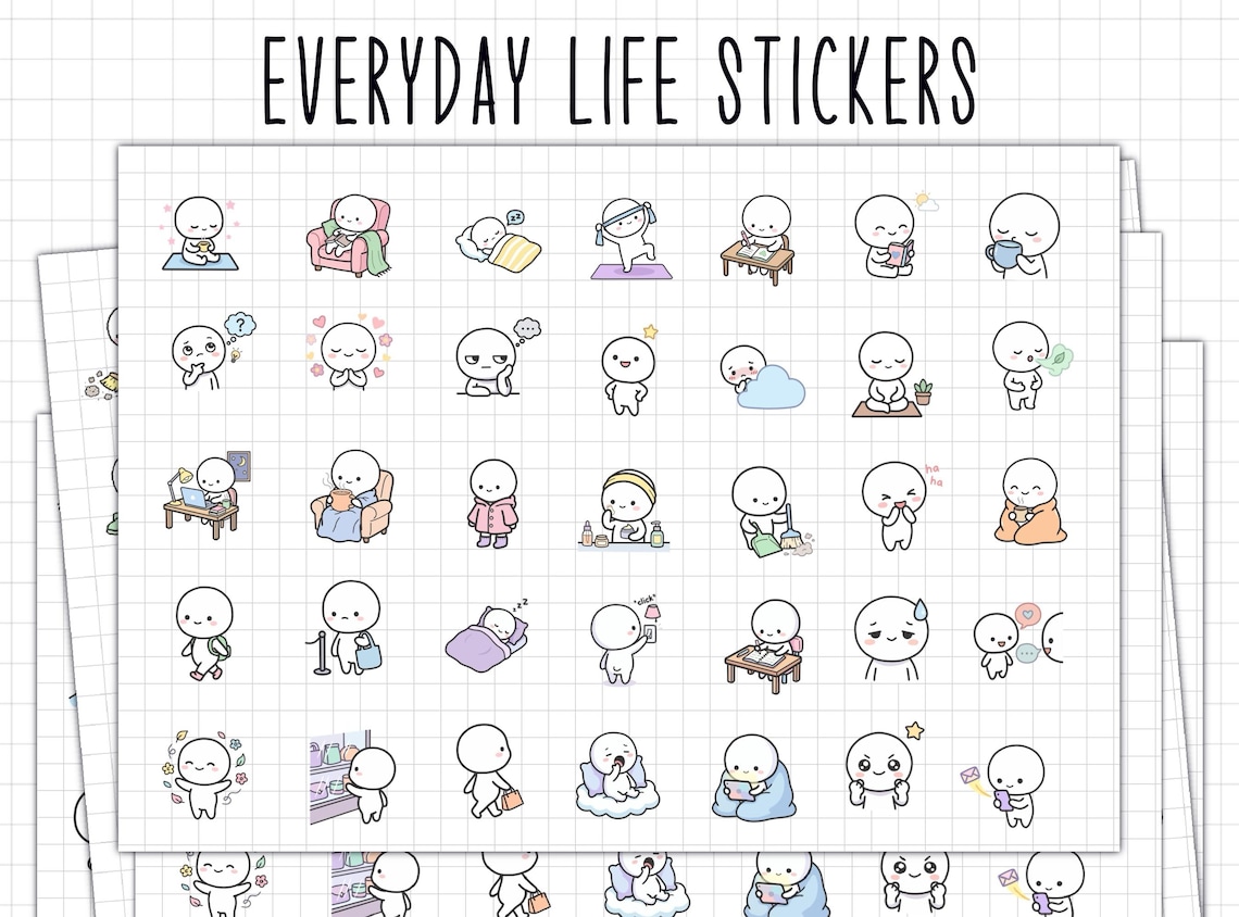 Everyday Life Daily Routine Stickers | Digital Planner Stickers ...