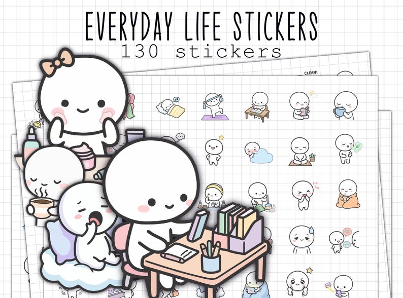 Everyday Life Daily Routine Stickers | Digital Planner Stickers ...