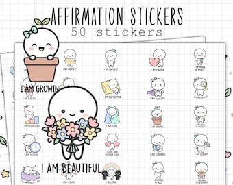 Positive Affirmation Stickers | Digital Planner Stickers | Goodnotes PNG