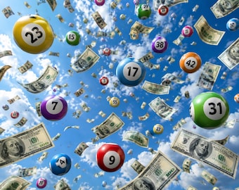 Lottery Drawing Money Poster, Extremely Powerful ,Win Powerball,Mega Millions,Euro Millions,Any Lottery Drawing (Digital Download)