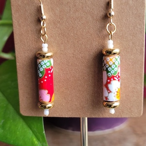 Boucles d'oreilles parchemins papier japonais