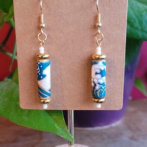 Boucles d'oreilles parchemins papier japonais