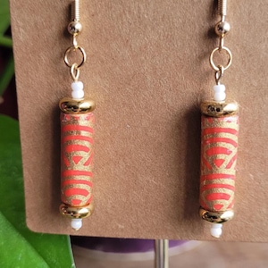 Boucles d'oreilles parchemins papier japonais