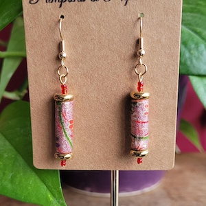 Boucles d'oreilles parchemins papier japonais