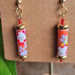Boucles d'oreilles parchemins papier japonais