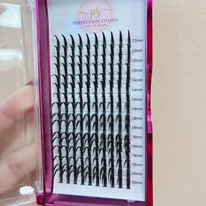 Caja de extensiones de pestañas Devil Spikes CC.07, longitudes mixtas de 12 a 20 mm.