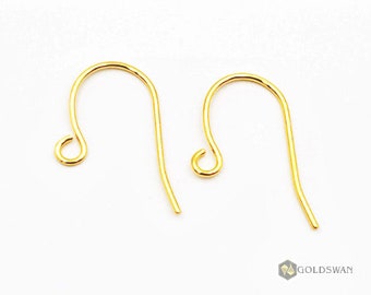 50 pcs 20mm Chic Long Brass Ear Wires Elegant French Hook Earrings gold Finish - Simplistic Delicate Design for Stylish Creations B055-BG-20