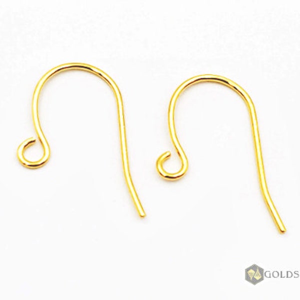 50 pcs 20mm Chic Long Brass Ear Wires Elegant French Hook Earrings gold Finish - Simplistic Delicate Design for Stylish Creations B055-BG-20