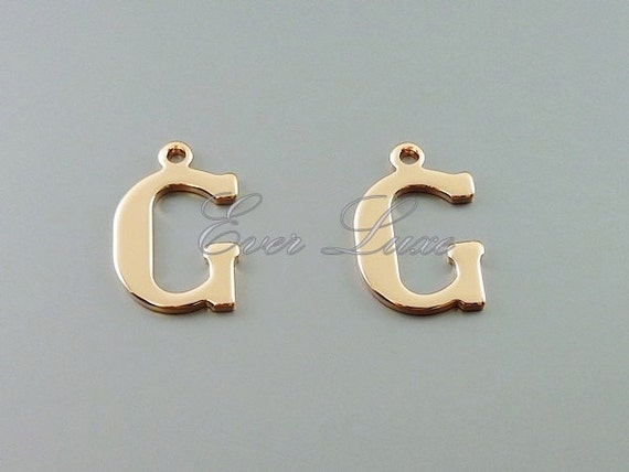 4 rose gold alphabet letter G for name anklet charms personalized jewelry findings initial G initial earrings pendant 1907 BRG G