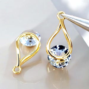 2 pcs light Steel Blue 8mm glass colored 8mm in teardrop pendants, CZ jewelry pendants 2052G-LSTB