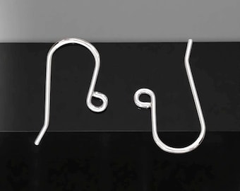 30 Rhodium Plated Brass Ear Wires: Hypoallergenic Earring Findings