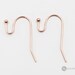 50 pcs / 25 pairs bright rose gold hook ear wires, earwires with a ball, earrings B070-BRG (50 pieces)