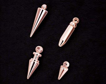 Small Rose Gold Bullet Charms Set – Lightweight Brass Charms for DIY Jewelry Making Genuine Rose Gold Wholesale Jewelry Supplies S100-BRG-4