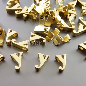 2 letras minúsculas y, contas iniciais em ouro fosco, pingentes iniciais, contas do alfabeto, joias personalizadas artesanais 1947-MG-Y