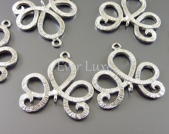 2 Elegant tiara shaped jewelry links, jewelry pendants, metal findings, wholesale jewelry making supplies 1297-MR